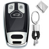 TPU One-piece Electroplating Full Coverage Car Key Case with Key Ring for Audi A4L / A6L / Q5 (New) (Silver)