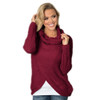 Women Winter Round Neck Pullover (Color:Red Size:One Size)