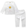 Children Cartoon Cotton Underwear Care Belly Pajamas Set, Size:XL(White Morning)