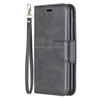 Retro Lambskin Texture Pure Color Horizontal Flip PU Leather Case for iPhone X / XS, with Holder & Card Slots & Wallet & Lanyard(Black)