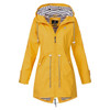 Women Waterproof Rain Jacket Hooded Raincoat, Size:L(Yellow)