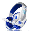 PLEXTONE PC780 Over-Ear Gaming Earphone Subwoofer Stereo Bass Headband Headset with Microphone & USB LED Light(White Blue)