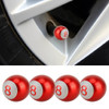 4 PCS Ball Number 8 Gas Cap Mouthpiece Cover Tire Cap Car Tire Valve Caps (Red)