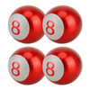 4 PCS Ball Number 8 Gas Cap Mouthpiece Cover Tire Cap Car Tire Valve Caps (Red)