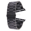 For Apple Watch 42mm Butterfly Buckle 3 Beads Stainless Steel Watchband(Black)