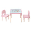 Folding Children's Study Table and Chair Set Plastic Game Table(Pink)