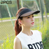 2 PCS Lightweight and Comfortable Visor Cap for Women in Outdoor Golf Tennis Running Jogging Adjustable Strap (Black)