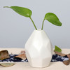 Home Garden Rhombus Pattern Mini Ceramic Vase Wedding Garden Plant Decoration(White)