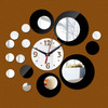 2 PCS  3D Stereo Decorative Clock Acrylic Digital Mirror Wall Sticker Wall Clock(Silver Black)