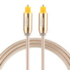 EMK 1m OD4.0mm Gold Plated Metal Head Woven Line Toslink Male to Male Digital Optical Audio Cable (Gold)