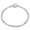 17-21cm Silver Snake Chain Link Bracelet Fit European Charm Pandora Bracelet, Length:18cm(Silver Plated)