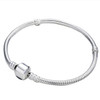 17-21cm Silver Snake Chain Link Bracelet Fit European Charm Pandora Bracelet, Length:19cm(Silver Plated)
