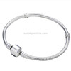 17-21cm Silver Snake Chain Link Bracelet Fit European Charm Pandora Bracelet, Length:21cm(Silver Plated)