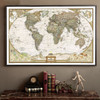 Antique Poster Wall Chart Retro Matte Kraft Paper World Map, Size:20X30cm