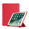 Multi-folding Shockproof TPU Protective Case for iPad 9.7 (2018) / 9.7 (2017) / air / air2, with Holder & Pen Slot(Red)