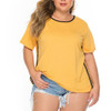 Sport Round Neck Loose T-Shirt (Color:Orange Size:XXXL)