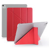 Multi-folding Shockproof TPU Protective Case for iPad Pro 12.9 inch (2018), with Holder & Sleep / Wake-up Function(Red)