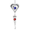 Crystal Stainless Steel Mirror Three-dimensional Rotating Wind Chime(Heart-shaped)