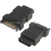 SATA 15 Pin Male to 4 Pin Female Adapter(Black)