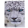 ??? iPad Pro 12.9 (2018) Colored Drawing Pattern Horizontal Flip PU Leather Case with Holder & Card Slots & Wallet (White Panther)