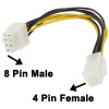 8 Pin Male to 4 Pin Female Power Cable, Length: 18.5cm