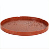 Creative Round Brown Cherry Blossom Solid Wood Tea Tray Hotel Wooden Tay Storage Tray, Diameter: 27 cm