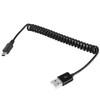 Mini 5-pin USB to USB 2.0 AM Coiled Cable / Spring Cable, Length: 25cm (can be extended up to 80cm)(Black)