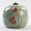 Ceramic Tea Pot Lotus Shaped Sealed Storage Tank (Green)