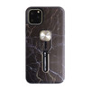 For iPhone 11 Pro Marble Shockproof Multi-functional Invisible Ring Holder Protective Case with Vehicle Magnetic Sheet(Black)