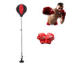 Adult Suction Cup Version Height Adjustable Vertical PU Leather Vent Ball Boxing Speed Ball Family Fitness Equipment with Gloves(Black Red)