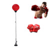 Adult Suction Cup Version Height Adjustable Vertical PU Leather Vent Ball Boxing Speed Ball Family Fitness Equipment with Gloves(Red)