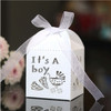100 PCS Baby Shower Party Candy Box Wedding Gift Box, Size: 5 x 5 x 8cm(White)