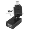 USB 2.0 AF to Micro USB 360 Degree Swivel Adapter with OTG for Galaxy S IV / i9500 / S III / i9300 /Note II / N7100 / i9220 / i9100 / i9082 / Nokia / LG / BlackBerry / HTC One X /Amazon Kindle / Sony Xperia etc(Black)