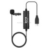 BOYA BY-DM2 USB-C / Type-C Broadcast Lavalier Condenser Microphone with Windscreen for Android Phones / Tablets (Black)