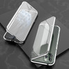 For iPhone 11 Pro Ultra Slim Double Sides Magnetic Adsorption Angular Frame Tempered Glass Magnet Flip Case(Silver)