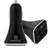 HAWEEL Universal 5V 6.8A 4 USB Ports Car Charger for Smartphone / Tablet PC(Black)