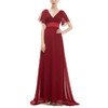 Evening Dresses Padded Trailing Flutter Summer Style Dresses, Size:L(Red)