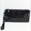 Laser Folding Portable Cosmetic Bag Variety Of Geometric Rhombic Travel Makeup Clutch Bag Storage Bag(Black)
