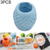 3 PCS 20M Paper Rope Raffia Ribbon Natural Lace Rope Gift Box Wrapping DIY Decoration(Dark Blue)