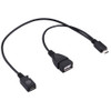 USB 2.0 Micro-B Male to USB 2.0 Micro-B Female Male & USB 2.0 Female Y Splitter OTG Cable, Length: 19 / 30cm, For Samsung / Huawei / Xiaomi / Meizu / LG / HTC and Other Smartphones(Black)