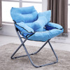 Creative Lazy Folding Sofa Living Room Single Sofa Chair Tatami Lounge Chair with Pillow(Blue)