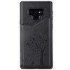 For Galaxy Note 9 Cat Tree Embossing Pattern Shockproof Protective Case with Card Slots & Photo Frame(Black)