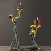 Classical Lady Sculpture Polyresin Vintage Candle Holder Dinning Table Art and Craft Ornament, Without Candles(Bronze)