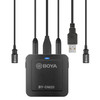 BOYA BY-DM20 Dual-Channel Recording Lavalier Microphone for iPhone / Android(Type-C) / Laptop(Black)
