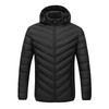 USB Heated Smart Constant Temperature Hooded Warm Coat for Men and Women (Color:Black Size:XXXXL)