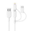 ANKER 3 in 1 8 Pin + Micro USB + USB-C / Type-C Interface MFI Certificated Charging Data Cable for iPhone 8 Plus / 8(White)