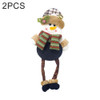 2 PCS Christmas Tree Bells Pendant Cloth Large Long Feet Santa Snowman Doll Hanging(Snowman )