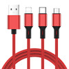 JOYROOM S-L422 Prime Series 3 in 1 USB to 8 Pin + USB-C / Type-C + Micro USB Charging Cable, Length: 1.2m (Red)