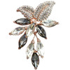 2 PCS Flowers Drill Crystal Brooch(Brown)