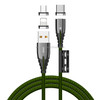 JOYROOM S-M408 Magnetic Series  3 in 1 3A USB to 8 Pin + USB-C / Type-C + Micro USB Charging Cable, Length: 1.2m (Green)